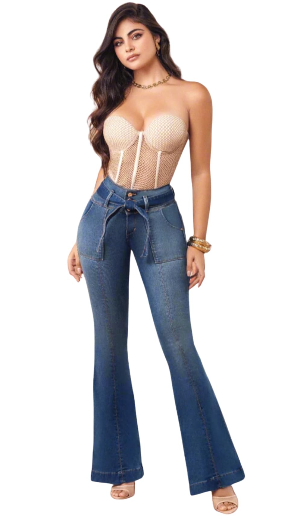  Authentic JDCOLFASHION Aitana 100% Colombian Push Up Flare Jeans for Women during Festivals
| JDCOLFASHION Aitana High 