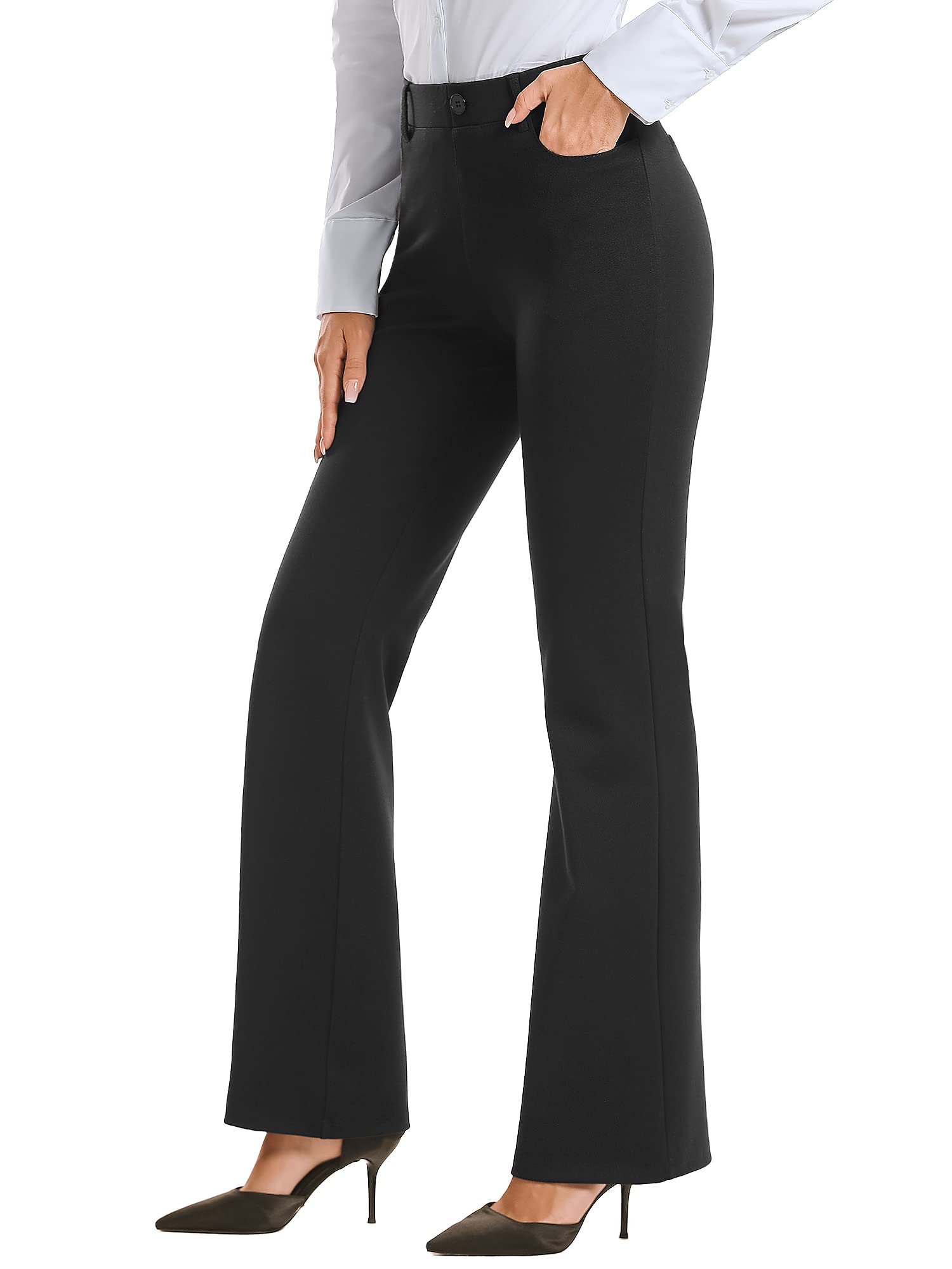 Stelle Women's Bootcut Dress Pants Business Casual Work Pants with Pockets | 28"/30"/32" | Pull On Regular Slacks for Of