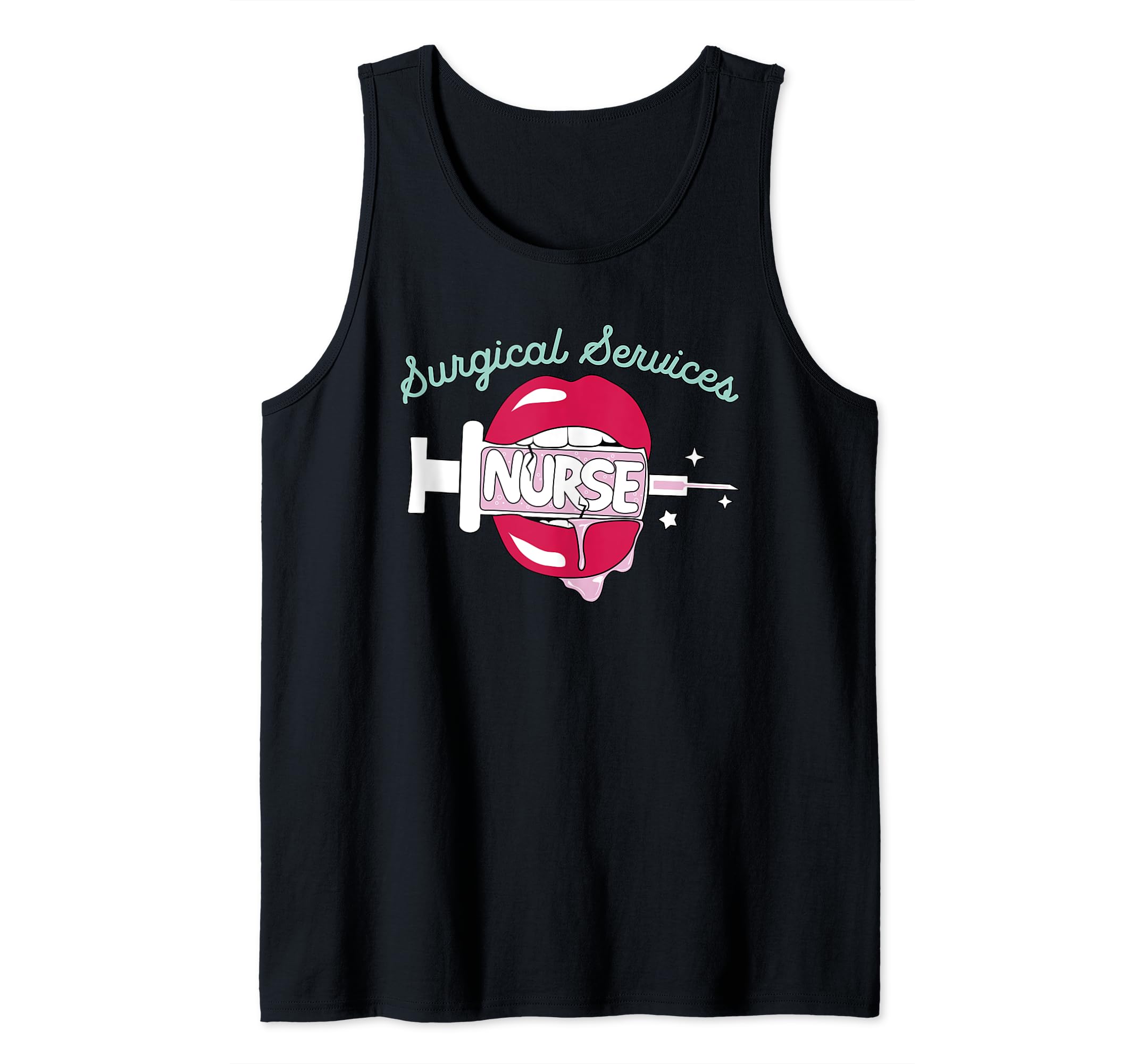 J01NHC24A Surgical Services Nursing Department Surgical Services Nurse RN Perioperative Nursing Hot Lips Tank Top for W