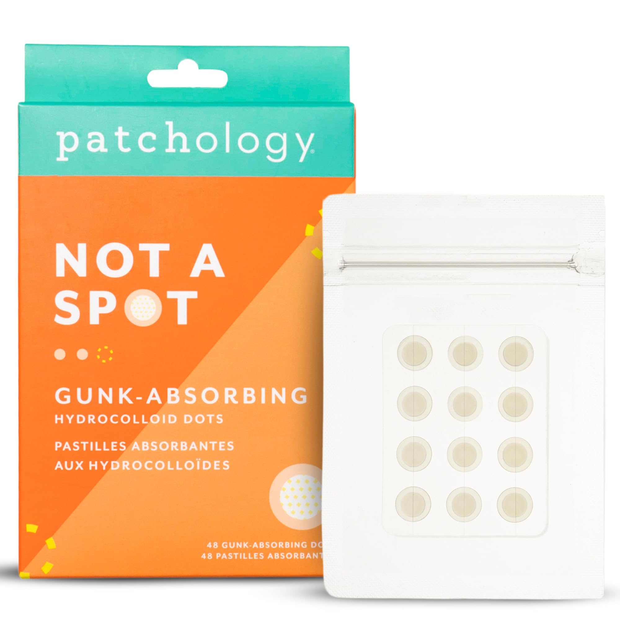 Patchology Not A Spot Hydrocolloid Pimple Patches - 48 Clear Acne Stickers - Invisible and Travel-Friendly Skin-Friendly